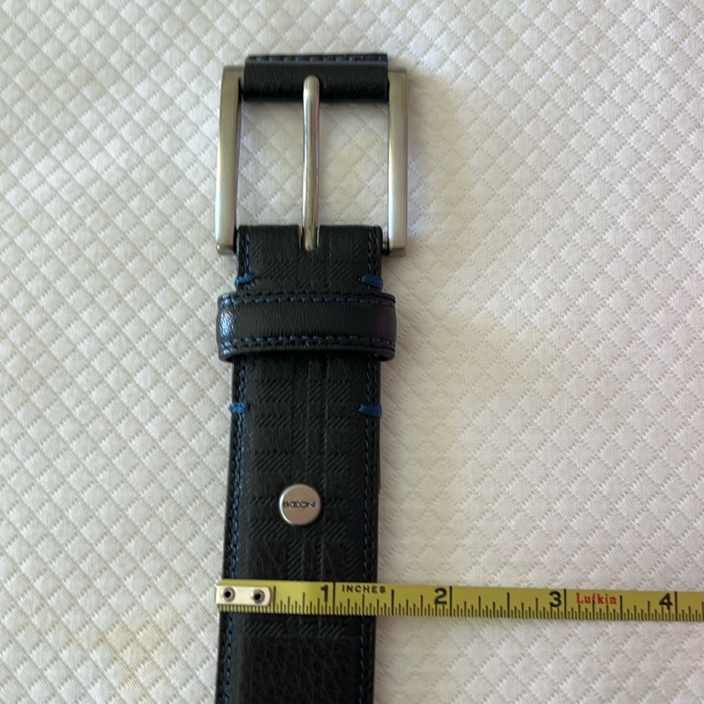 40” BOCONI Nashville Black Leather Mens Belt 40/100 NWOT